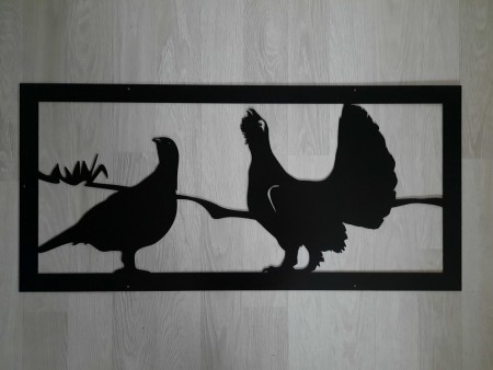 Metallplate Tiur og røy