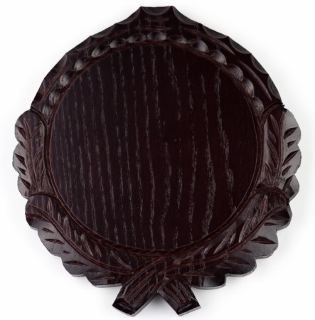 Trofeplate. villsvin, mørkebeiset eik 14 CM