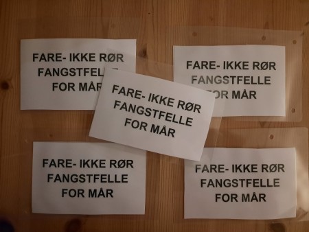 Fareskilt for mårfangst
