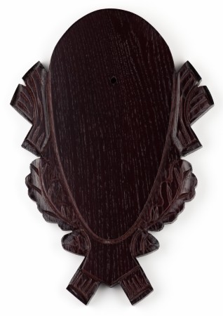 Trofeplate for rådyr, mørkebeiset eik 21x13 cm